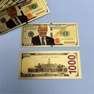 Presidente de Trump Dollar EUA Banknote Plastic Gold Foil Bills American Geral Election Election Sovevenir Fake Money Cupom FY8693 0518