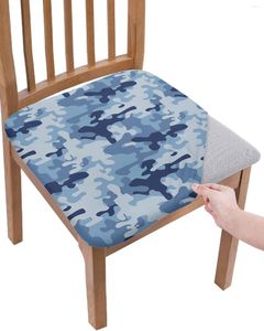 Stol täcker militärblå kamouflage elasticitet täcker kontor datorstol skyddande fall hem kök matsal slipcovers