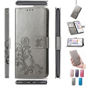 Handphone -fodral för LG STYLO 5 4 K50S K40S K50 K40 K30 K20 K11 K10 K9 K8 Q8 Q7 Q V20 Mini Harmony 2 Pu Leather Cover Lucky Four Leaf Clover Mönster