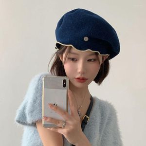 Berretti Wool Women for Autumn Inverno Jellyfish Shape Artist French Hat Vintage Girls Painter Hats Beret Female Female Warm Cap