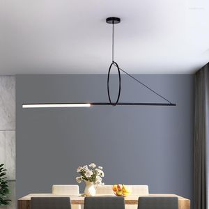 Lâmpadas pendentes pós -modernas LED LUZES DE LELS DE IRRION GEOMETRIC LINE PARA LOBRE SALA DINAÇÃO Decoração de cozinha nórdica de cozinha nórdica