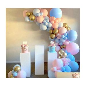 Dekoracja imprezy różowy niebieski złoty balon ujawnia płeć łuk girlandy urodziny to chłopiec dziewczyna baby shower baloon babythower upuść zależność dhmmq