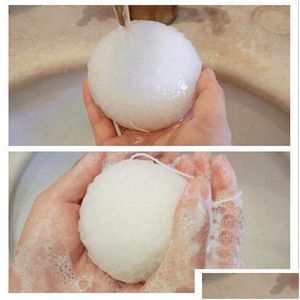 Sponges Applicators Cotton Wholesale New Natural Konjac Konnyaku Facial Puff Face Wash Cleansing Sponge White Dro Dh107