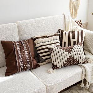 Pillow DUNXDECO Morroco Style House Decoration Tufted Cover Bedding Decorative Case Retro Embroidery Sofa Chair Coussin