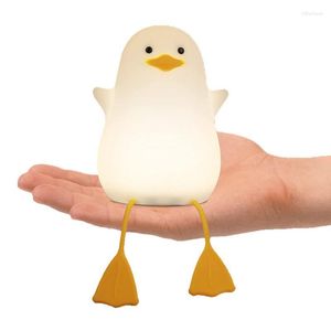 Night Lights Duck Light Funny Lamps With Tap Control Rechargeable Silicone Kids Nursery Nightlight Touch SensorCute