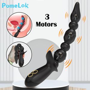 Anal Toys Pomelok 3 Motorvibrator Gay Prostate Massager Pärlor Butt Plug Male Masturbator Sex For Women Män Vuxna 230113