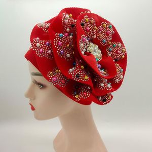 Beanies Wedding Flowers Hijab Scarf Hats Stretchy Beanie Bun Hat Wrinkle Turban Bonnet Cap Women Headscarf Caps Bandanas Beanie/Skull