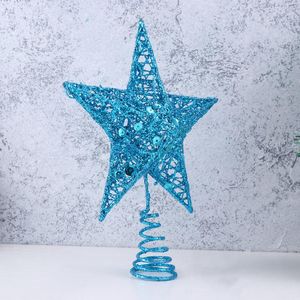 Рождественские украшения деревья Topper Star украшения Xmasdecoration OrnamentDecorations Праздничные золотые топперы Заменяемые металлические железные свадьба синий