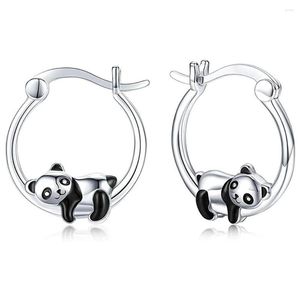 Creolen VENTFILLE Silber Farbe Panda Ohrring Für Frauen Mädchen Geschenk Schöne Cartoon Tier Schmuck Tropfen Großhandel