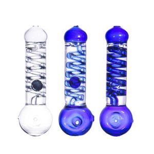 Freezable mini glycerin coil hand pipe sundries tobacco Dry Herb small smoking spoon pocket cool handpipes