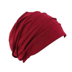 Beanies Cover Inner Hijab Caps Muslim Stretch Turban Cap Islamic Underscarf Bonnet Solid Color Under Scarf Wrap Head Fashion Beanie/Skull