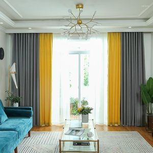 Curtain {byetee} Solid Color Curtains For Living Room Yellow Grey Kitchen Bedroom Customize Finished Window Drapes
