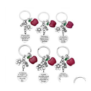 Party Favor Ups Stainless Steel Key Chain Eacher Appreciation Fashion Apple Jewelry Drop Delivery Home Garden Festive Supplies Event Dhciu