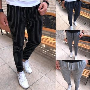 Męskie spodnie Męskie pionowe spodnie Stripe Striped Party Business Casual Lace Up Slim Enter dla mężczyzn