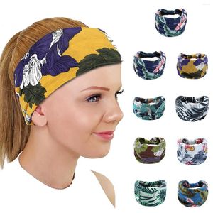 Kopfbedeckungen, Deluxe-Stirnband, europäisch und amerikanisch, bedruckt, doppellagig, mit Blumenmuster, breiter Rand, Haarschmuck, Stirnbänder für