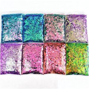 Nail Glitter 50g/bag Chamleon Mix Size chunky hexagon sequins colorf mermaid manicure flakes decorati dhkuj