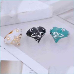 Band Rings Vw Designer Ring Tide Brand Classic Accessories Fashion Punk Style Enamel Color Diamond Galaxy Series Jewelry Dhys0