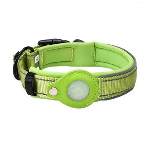 Dog Collars Collar Home Adjustable Belt Easy Use Anti Lost Gift Travel Durable Reflective Lines Nylon Pet Product Fit For Air Tag