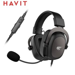Cell Phone Earphones HAVIT H2002d Wired Gaming Headphones 3 5mm Surround Sound Overear Headset with Pluggable Microphone PC Laptop PS5 Switch Gamer 230113
