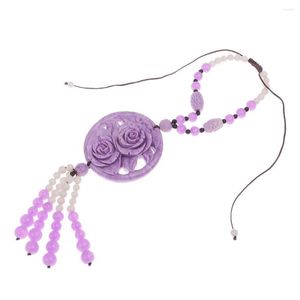 Bilarrangör Purple Tridacna Double Flowers Pendant Interiör Hängande prydnad