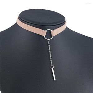 Choker Korean Velvet Short ClaVicle Chain Wide Bandage One-Line Pendant Tassel Necklace