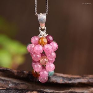 Pendant Necklaces Wholesale Color Natural Crystal Hand Waved Grape Chain Necklace Lucky For Women Jewelry