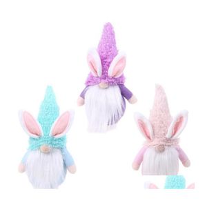 Party Favor Ups Ship Easter Bunny Gnome Handmade Swedish Tomte Rabbit Plush Toys Doll Ornaments Holiday Home Decoration Drop Deliver Dhygl