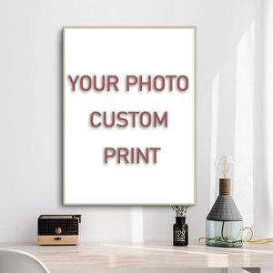 Paintings Custom Print Canvas Painting By Your Po Poster Personal Gift Customize Figure Animal Pets Pictures Home Decor Prints