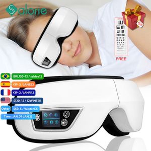 Eye Massager 6D Smart Airbag Vibration Care Instrument Compress Bluetooth Massage Glasses Fatigue Pouch Rughe 230113