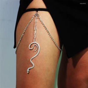 Anklets Leg Chain For Women Korean Fashion Trend Personality Ladies Long Snake Slim Sexy Elastic Rope Metal Two-color Beach