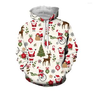 Erkek Hoodies Jumeast 3d Santa Hayvan Fare Baskılı Erkekler Sıradan Moda Sokak Giyim Hoodie Karikatür Noel Festival Külot Kıyafetleri