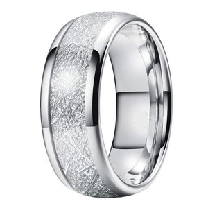 Moda uomo 8 mm argento anello in acciaio inossidabile modello vintage fedi di fidanzamento per matrimoni