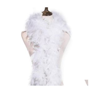 Party Decoration 2yard Fluffy White Turkeyfeather Boa Cirka 40 gram Kl￤dtillbeh￶r Kycklingfj￤derdr￤kt/ Shaw/ fj￤drar f￶r DH8LW