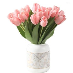 Fiori decorativi 1PC Tulipano Fiore artificiale Real Touch Bouquet PE Falso per la decorazione di nozze Decorazioni per il giardino di casa