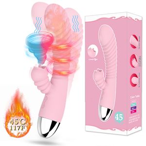 Anal Toys Heating 12 Modes Vibrator for women Telescopic Dildo Masturbators Clitoris Stimulator Sex Adults 18 female 230113