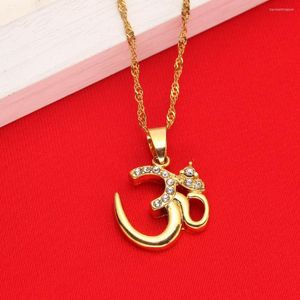 Pendant Necklaces Hindoo Jewelry India Hindu Buddhist AUM OM Necklace Hinduism Women Girl Chain