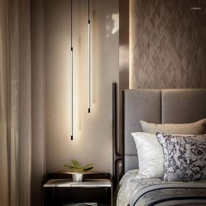 Pendant Lamps Gold/Black Modern LED Lights For Bedroom Nightstand Dinning Room Bar Minimalist Hanging Lamp Ac110-220V