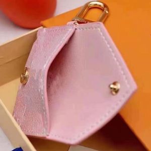 Fashion Purse Pendant Designer Letter Wallet Keychain Keyring Car Chain Charm Brown Flower Mini Bag Trinka Gifts Accessories3053