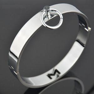 Bondage SM Metal Stainless Steel Neck Collar BDSM Sexy Leash Ring Chain Slave Toys Role Play Erotic Sex For Women Men 230113