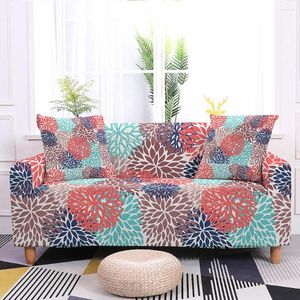 Stol täcker Elastic Floral Print Sofa Cover för vardagsrum 3D-blommor Tryckt Stretch Slipcovers Couch Chaise Lounge 1-4-sits