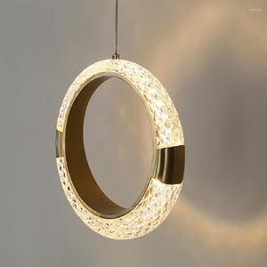 Pendant Lamps Nordic Round Gold Small Chandelier Interior Creative Light For Bar Cafe Living Dining Room Beside Kitchen Hanging Lamp
