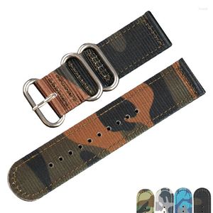 Assistir bandas Camuflagem alça de nylon verde 20 mm / 22mm 24mm esportes à prova d'água e suor de dupla camada grossa