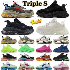 Triple S Designer Triple S Erkek Kadın Günlük Ayakkabı Sabahları Platformu Gri Işık Tan Oreo Mens Trainers Spor Ayakkabıları