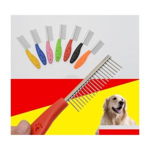 Dog Grooming Metal Pet Comb For Dogs Cats Hair Removal Single Row Straight Puppy Tool Drop Delivery Home Garden Supplies Dhhy8