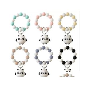 Party Favor Ups Cartoon Sile Beads Armband Finger Toys Keychain Spot Colors Wristbands Decoration Keyring For Shoder Bag Drop Deli DHTW7