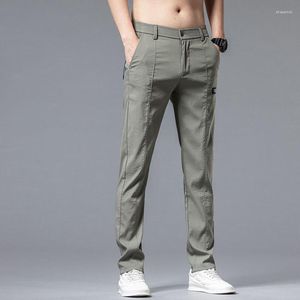 Men's Pants Summer Men's Straight Leg Casual Loose Stretch Versatile Solid Color Fashion Business