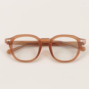 Sunglasses Frames 2023 Unisex Anti-Blue Light Computer Glasses Women's Fashion Acetate Frame Retro Round Anti-Eye Fatigue Men