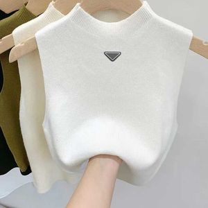 Women's Vests Women sweater vest designer s Sweaters women's spring fall loose Letter round neck pullover knit waistcoats sleeveless top IIE2