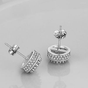 Studörhängen S925 Sterling Silver Jewelry Real Natural Diamond Gemstone Earring Women 925 AROS MUJER BOX