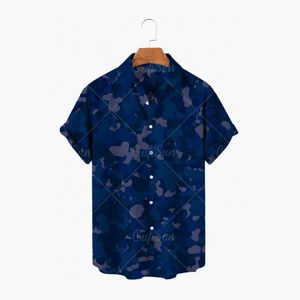 Mäns casual skjortor 2023 Button Street Fashion 3D Printing Shirt Slim Lapel Short Sleeve Clothing Breattable Camisa Summer Beach Hawaiian Sh